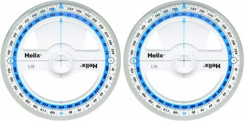 Image of Helix 10cm 360 degree Protractor Angle Measure (Pack of 2)
