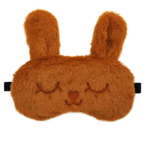 Image of Jennaa¢ Cry Brown Cartoon Polyester Ice Gel Eye Mask for Insomnia, Meditation, Puffy Eyes and Dark Circles