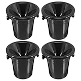 SHINEOFI Escupideras para Cata de Vinos Occidentales de Plástico PP Negras, Cubos Redondos Doble Asa, 4 Piezas, Accesorios para Bar y Degustación de Vino, Aptas para Uso en Hogar y Eventos