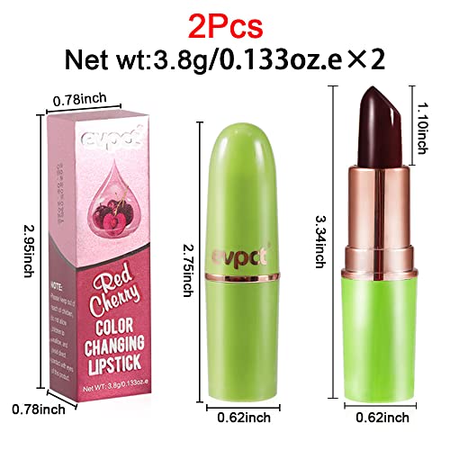 Bingbrush 2 Pcs Black Cherries Color Changing Lipstick Queen, Ph Mood Long Lasting Labiales Moisturizer Lip Gloss Lip Balm Tinted Magic Lip Stain Glossly Makeup Lipstick Set For Women #TOP5
