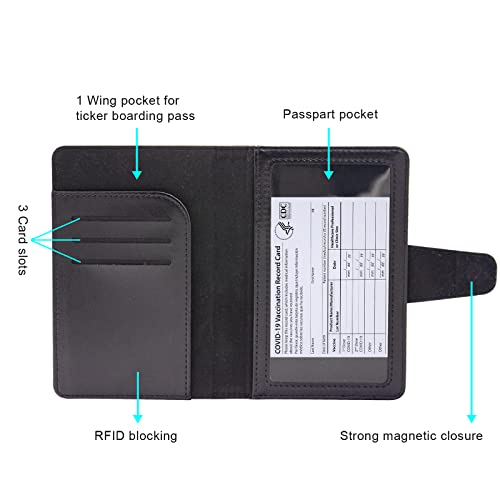 Teskyer Passport and Vaccine Card Holder Combo, Fit for 4 x 3 Vaccine Card, Leather Passport Wallet Cover with Vaccine… - Image 3