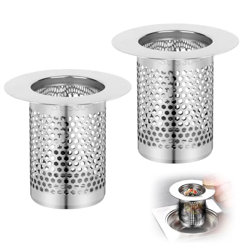 2 Piezas Filtro Desague Ducha, 5.5x5cm Tapon Fregadero Cocina, Filtro Fregadero Cocina, Filtro Desague Fregadero, Atrapa Pelos Ducha, Filtro de Drenaje de Suelo de para Cocina Baño y Balcón