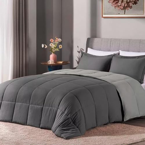 Opiniones y reviews de Edredon king size disponible en línea. 43 Bluelander Edredón Acolchado, Tamaño King, 259 * 228 Cm, Suave, Hipoalergénico, Acolchado para Toda Estación, Relleno de Microfibra, Ligero, Reversible (Gris/Gris Oscuro, King)