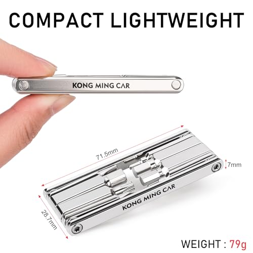KONG MING CAR Bike Repair Tool Kit-Co2 Inflator Kits with Co2 Cartridges,8 in 1 Multi Tools, Tire Tube Patches & Tire Levers Included- Bike Maintenance Emergency Repair Tool Kit - Thumbnail 5