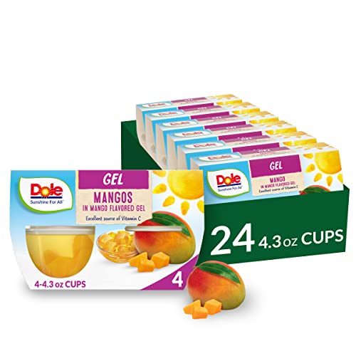 Dole Fruit Bowls Mango In Mango Gel, Gluten Free Healthy Snack, 4.3 Oz, 24 Total Cups #TOP3