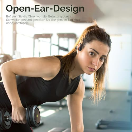 IFECCO Knochenschall Kopfhörer Bluetooth 5.4 - Open Ear Bone Conduction Kopfhörer Kabellos,IPX5 wasserdichte Schweißfeste Knochenschall Headset,Sport Kopfhörer für Läufer Radfahren Fahrrad