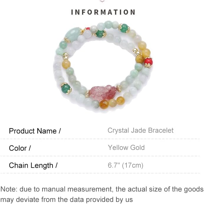 14K Gold Crystal Pearl Bracelet, Crystal Jade Stacked Bracelet, Birthday Gift for Mother, Wife, Girlfriend, Mother's Day Gift - Image 2