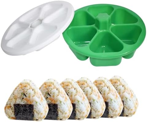 6 in 1 Onigiri Mold Triangle Sushi Mold Multifunctional Rice Ball Mold for Making and Storing Sushi – Once Quickly Make 6pcs Onigiri