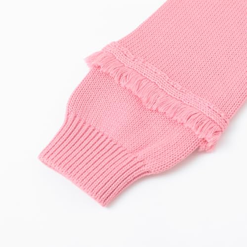 Image of Curipeer Girls Pullover Sweaters, Lace-up Long Sleeve Crewneck | Soft Warm Classic Cable Knit, Winter Fall Spring Daily Wear, Little Kids Tween Girl