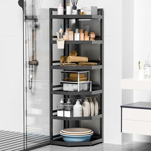 Serxis 6 Tier Standing Corner Shower Caddy,Waterproof and Rust Proof,Adjustable