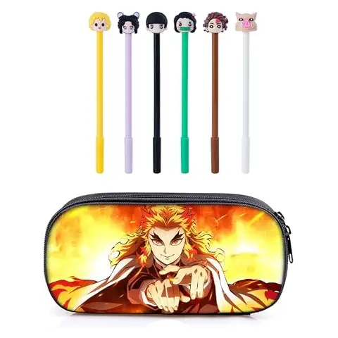 G-Ahora 6 Pcs Anime Pen Black 0.5mm School Supplies with 1 Lead Refill Set (demon-PC-A) Cover