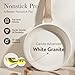 CAROTE Non Stick Frying Pans,Nonstick Granite Fry Pan Egg Pan Omelet Pans, Stone Cookware Chef's Pan, PFOA Free,(White Granite, 8-Inch)