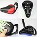 rockible Kids Bike Saddle Childrens Bicycle Seat with 2.54cm Support Post Cycling Waterproof Breathable Bike Seat Kids Bicycle Saddle, Black Red