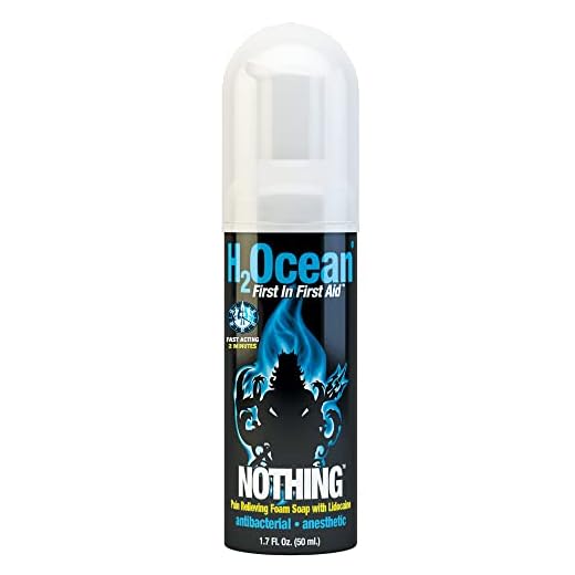 H2Ocean Nothing Pain Numbing Foam Soap Tattoo Aftercare Fast Acting & Long Lasting Pain Relief, Organic Pain Relieving Skin Care With Lidocaine 1.7 oz