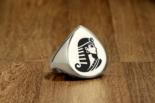Bague Cléopâtre poire en argent 925 massif ciselée à la main