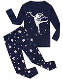 Girls Pajamas Girl Dance Glow in The Dark Kids Pjs Cotton Toddler Clothes Size 8 Blue