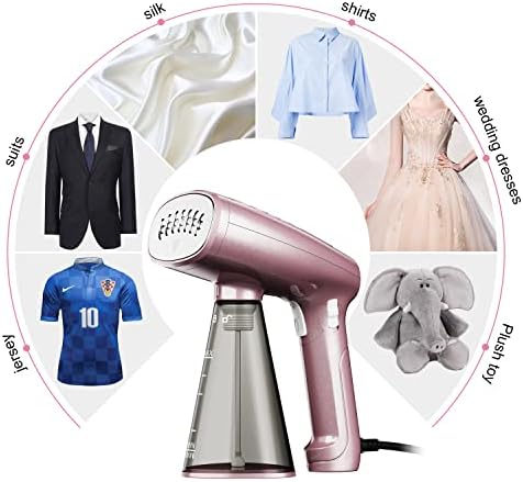 Portable Garment Steamer MIYAY Fast Heat Up Foldable Steamer HandHeld Steamers for Fabric Steamer, 320ML Large Detachable Water Tank for Home and Travel Steam Fabric Steamer Wrinkle Remover 1500W
