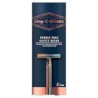 King C. Gillette Double Edge Safety Razor + 5 Razor Blades, 5 Count (Pack of 1)