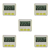 ZMYDZ 5er Set Kochtimer Wohnzimmer Schlafzimmer Küche Digital Alarm Grillen Elektronische Stoppuhr Batteriebetrieben