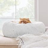 猫 ベッド 犬 ベッド ペットベッド 丸型 もふもふ クッション 滑り止め加工 洗濯可能 ふわふわ 猫用ベッド 犬用/猫用 ぐっすり眠る ペット用品 (50L x 50W x 15H cm, XS)