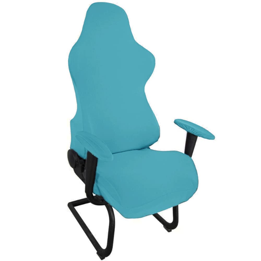 Highdi Sky Blue Stretchable Gaming Chair Covers, Computer Office Chair Cover Stretch High Back, Spandex Gaming Armchairs Protector For Racing Chairs, Game Chair (One Size,)