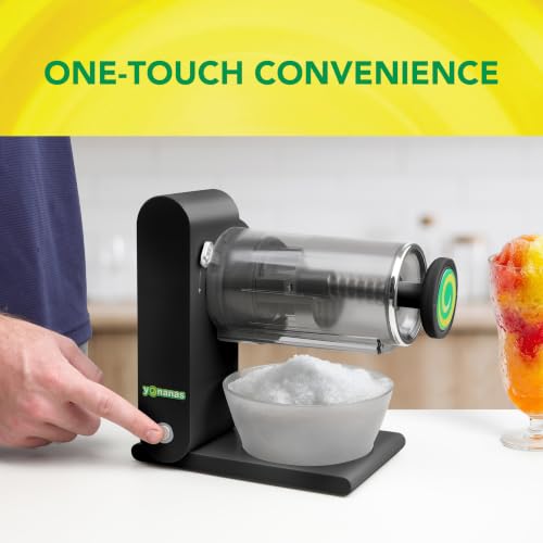 Yonanas Portable Shaved Ice Machine Cordless and Rechargeable, Hands-Free Operation for Fluffy Snow Cones or Slushies, USB-C Charging, 2.32 Cup Capacity, 2 Ice Molds Included, in Black by Yonanas - Used condition - Image 4