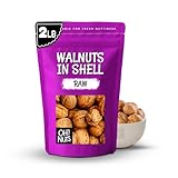 Oh! Nuts Walnuts in Shell - Raw - 100% Natural - 2 lb - Whole Walnuts for a Healthy Vegan Snack - Packed in New York Zip-Seal Bag for Exceptional Freshness