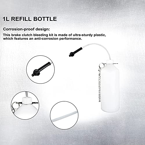 Brake Bleeder Kit, One Person 2L Brake Fluid Extractor Brake Pressure Bleeder, Manual Vacuum Brake Bleeder 30psi Pressure Display with Relief Valve Cap Wrench for European Vehicles by Generic - Image 6