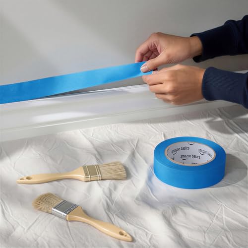 Amazon Basics Malerband, 3.6 cm x 55 m, 4er-Pack Rollen, Blau