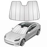 Windshield Sun Shade for Tesla Model 3 2018-2025,Premium Folding Windshield Sun Shade for Model Y 2020-2025, Window Sunshade Sun Visor Protector Blocks UV Rays