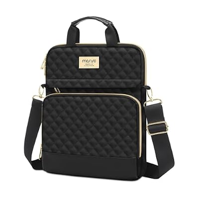 MOSISO 12.9 inch Tablet Sleeve Bag for iPad Pro 13 M4&iPad Air 13 M3 M2,iPad Pro 12.9 M2 M1 6/5,Surface Laptop Go 12.4,Galaxy Tab S8+/S9+ 12.4,Square Quilted Carrying Case with 2 Pockets, Black