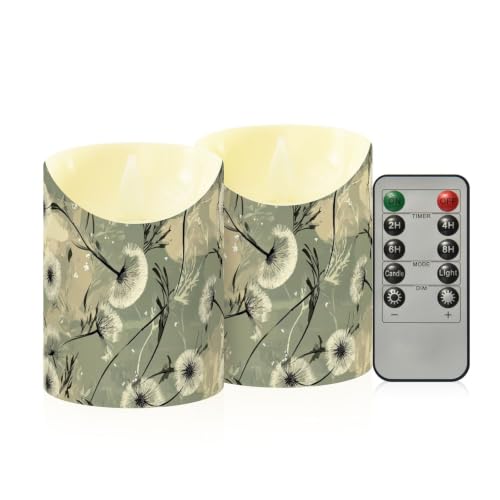 Velas de diente de león verde oliva ideales para decorar en Navidad