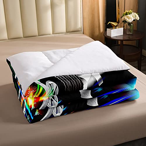 Feelyou Conjunto de cama de carro de esportes de corrida conjunto de edredom tema de esportes radica