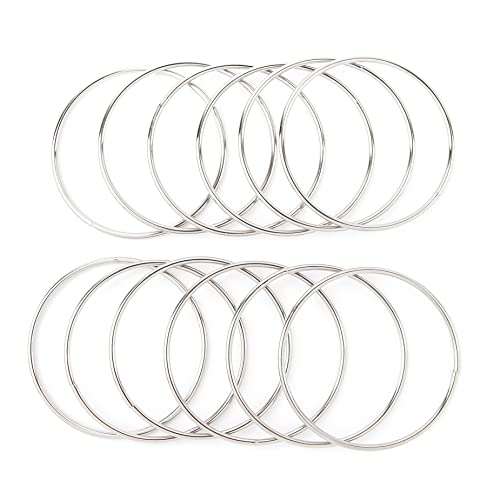 Framendino, 12 Pack 3 Inch Macrame Rings Silver Metal Floral Hoop Rings For Diy Christmas Wreath Decor Dream Catchers Crafts #TOP19