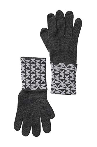Michael Kors Women's Gloves MK Logo Knit Cuffed Gloves Derby Grey