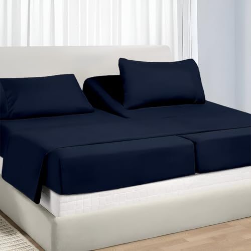 Split King Sheet Sets for Adjustable Beds Deep Pocket, Twin