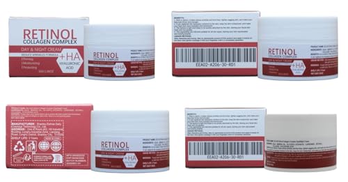 Omana Retinol Anti Aging Face Moisturiser Cream with Collagen Complex & Hyaluronic Acid – Day & Night Face Moisturizer for Skin Tightening & Firming, Wrinkle Smoother Neck & Face Cream for Women & Men 30g