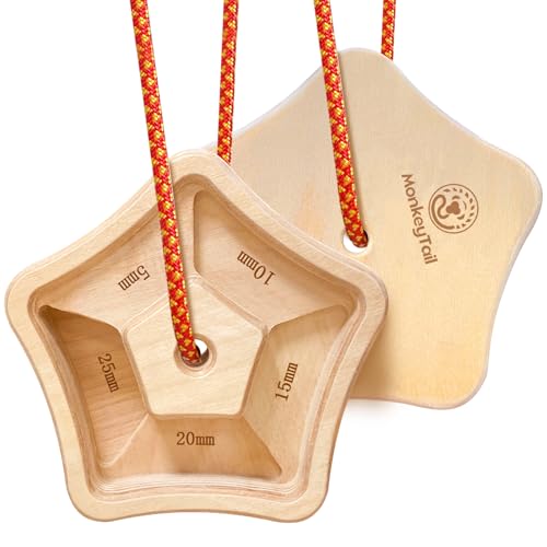 MonkeyTail Hangboard Kletterfingerbrett Kletterbrett zur Stärkung des Klettergriffs Aus Holz gefertigt Für den Innen- und Außenbereich