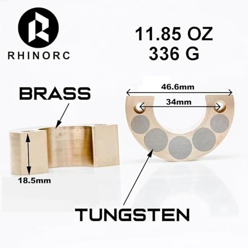 Brass Tungsten Steel Portal Axle Weights for Rhino Capra Axles Upgrade Parts Counterweight (336g Brass Capra CounterWeight) by RHINOESC - Image 3