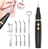 Zahnreinigung Set Pro Zahnsteinentferner Ultraschall für Pflege von Zahn Zu Hause Elektrische Gerät zum Zahnsteinentfernen Es gibt 5 Einstellbare Modi und 6 Austauschbare Reinigungsköpfe