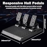 NBCP Gaming Steering Wheel with Pedals and Shifter, 900°/ 1080° Racing Wheel, Hall Effect Pedals, Vibration Feedback, Paddle Shifters, PC Steering Wheel for PS4, Xbox One, Xbox Series X|S, PS3, Switch - Image 4