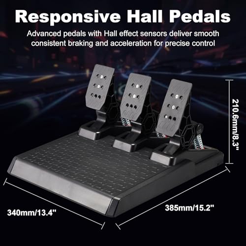 NBCP Racing Wheel and Pedals for Xbox Series X|S, Xbox One and PC, Racing wheel with clutch and shif