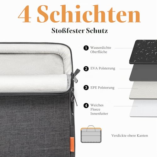 bagasin Laptoptasche Laptop Aktentasche Passt bis zu 15 15,6 16 Zoll Laptop Erweiterbare Wasserabweisend Schultertasche Umhängetasche Tragetasche Notebooktasche PC Computer Tasche