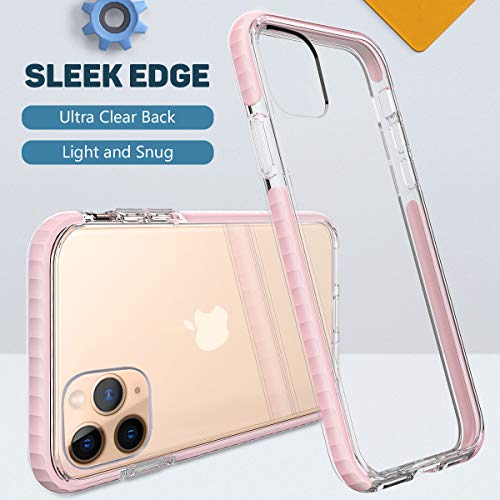 Mateprox Compatible With Iphone 11 Pro Case Clear Thin Slim Crystal Transparent Cover Shockproof Bumper Case For Iphone 11 Pro 5.8（Pink #TOP1