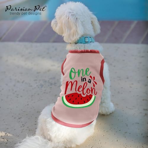 Parisian Pet Dog Shirt – 100% Cotton Shirts for Large Dogs – Pullover Sleeveless Puppy Vest – Breathable Cute Watermelon Pet Apparel – Pink Summer Dog Clothes - Stretchy T Shirts for Dogs by Parisian Pet - Used condition - Image 6