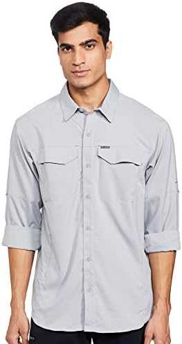 Columbia Men's Silver Ridge Lite Long Sleeve Shirt, Grey, 4X