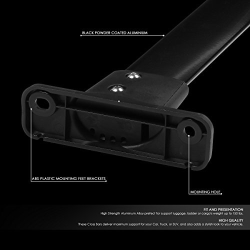 Pair Of Factory Style Roof Rack Top Rail Cross Bars Buggage Cargo Carrier Compatible With Nissan Pathfinder 2005-2012, Aluminum, Black Powdercoated #TOP1