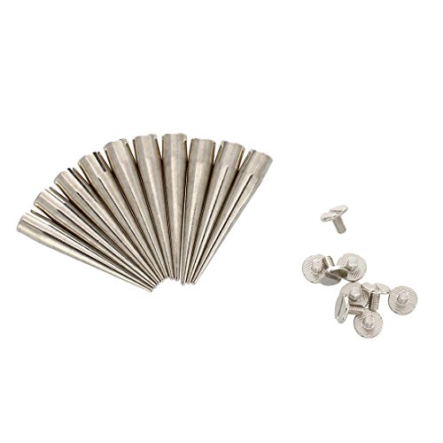 SODIAL(R) 10 Set Silver Screw Bullet Rivet Spike Studs Spots DIY Rock Punk