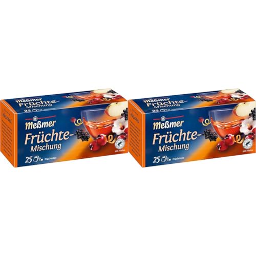 Meßmer Früchte-Mischung | 25 Teebeutel | Vegan | Glutenfrei | Laktosefrei (Packung mit 2)