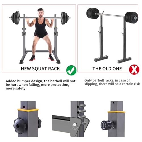 Adjustable Squat Rack,Multi-Function Barbell Rack for Weight Lifting and Home Gym Fitness Workout Portable Squat Bench Press - Thumbnail 2